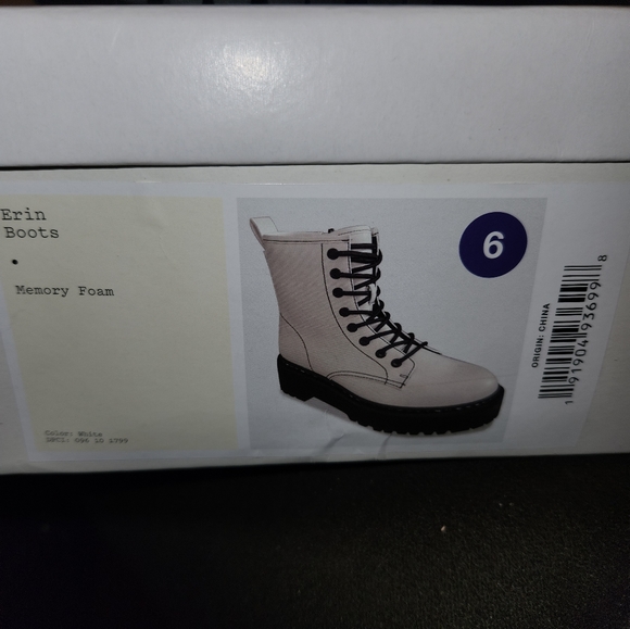 A NEW DAY Erin White Memory Foam Zip Platform Combat Boots Sz 6 New w/Tag - Picture 5 of 6